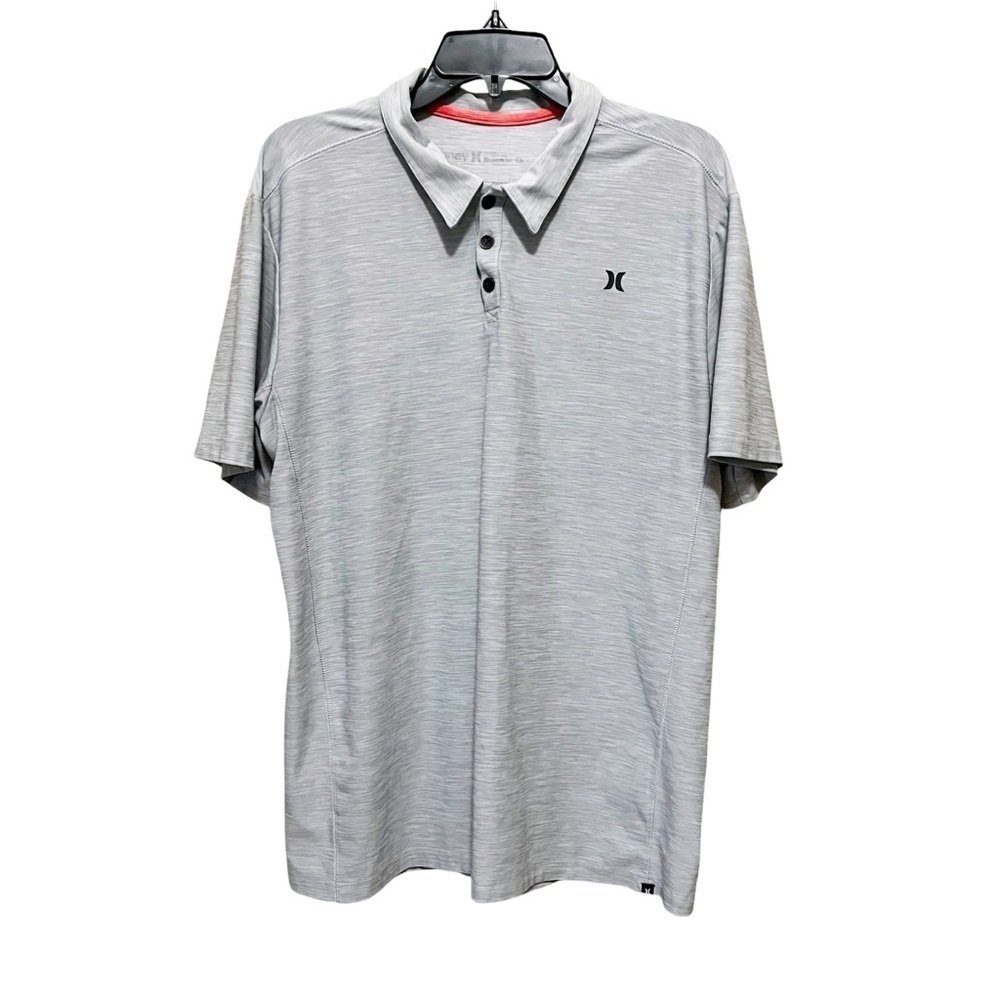 Hurley Men’s Shirt Sleeve Light Gray Polo Shirt Size L